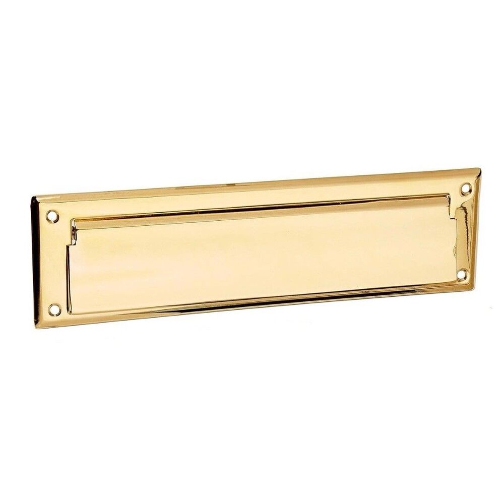 Deltana MS212CR003 11”x2 1/4” Polished Gold Solid Brass Mail Slot w/Flap 1 Pc